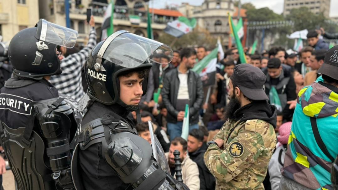 Internal Security in Homs to celebrate the repeal of the Caesar Act.. “We're tired. Go home.”