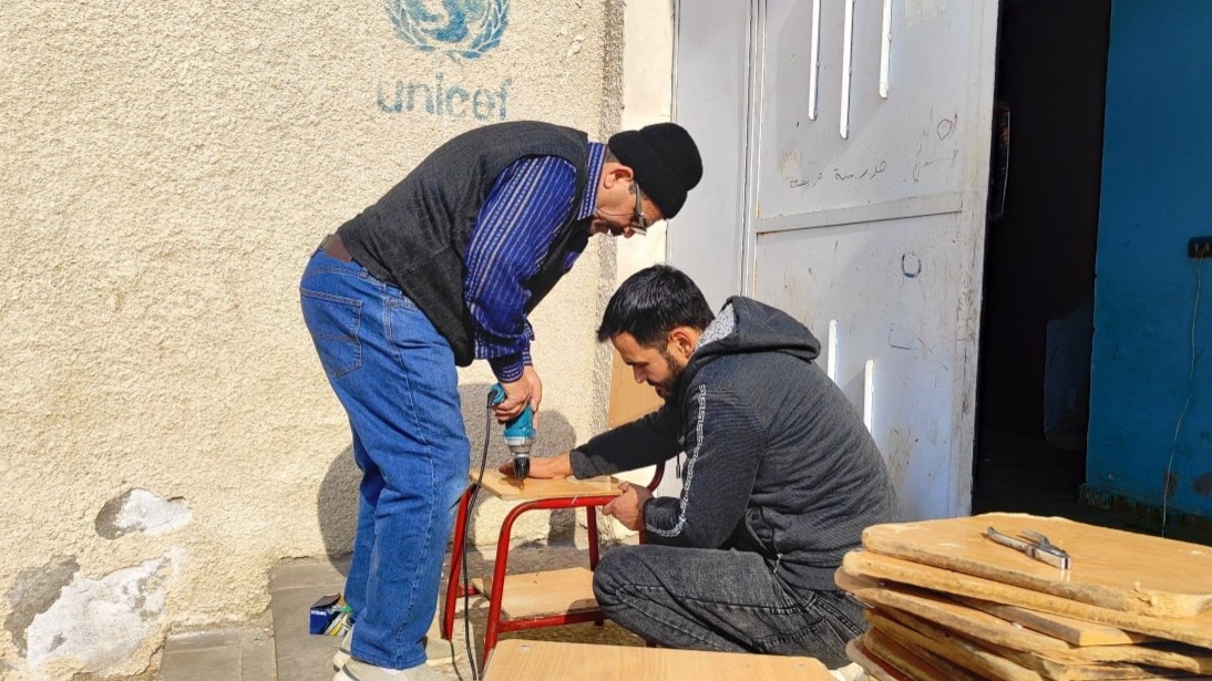 Reforming school seats in Harbanafsa as part of the campaign to save Hama
