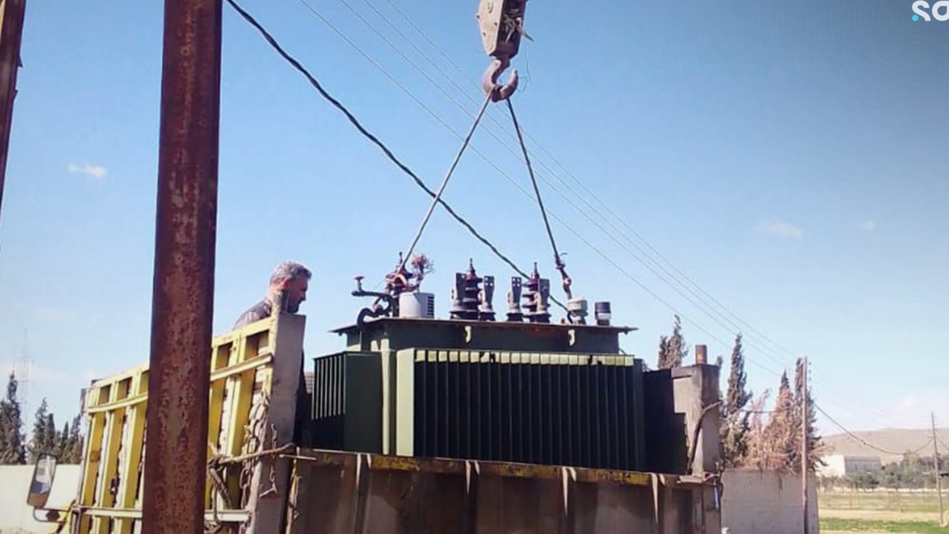 The explosion of a power transformer in the village of Tasnein in the countryside of Homs
